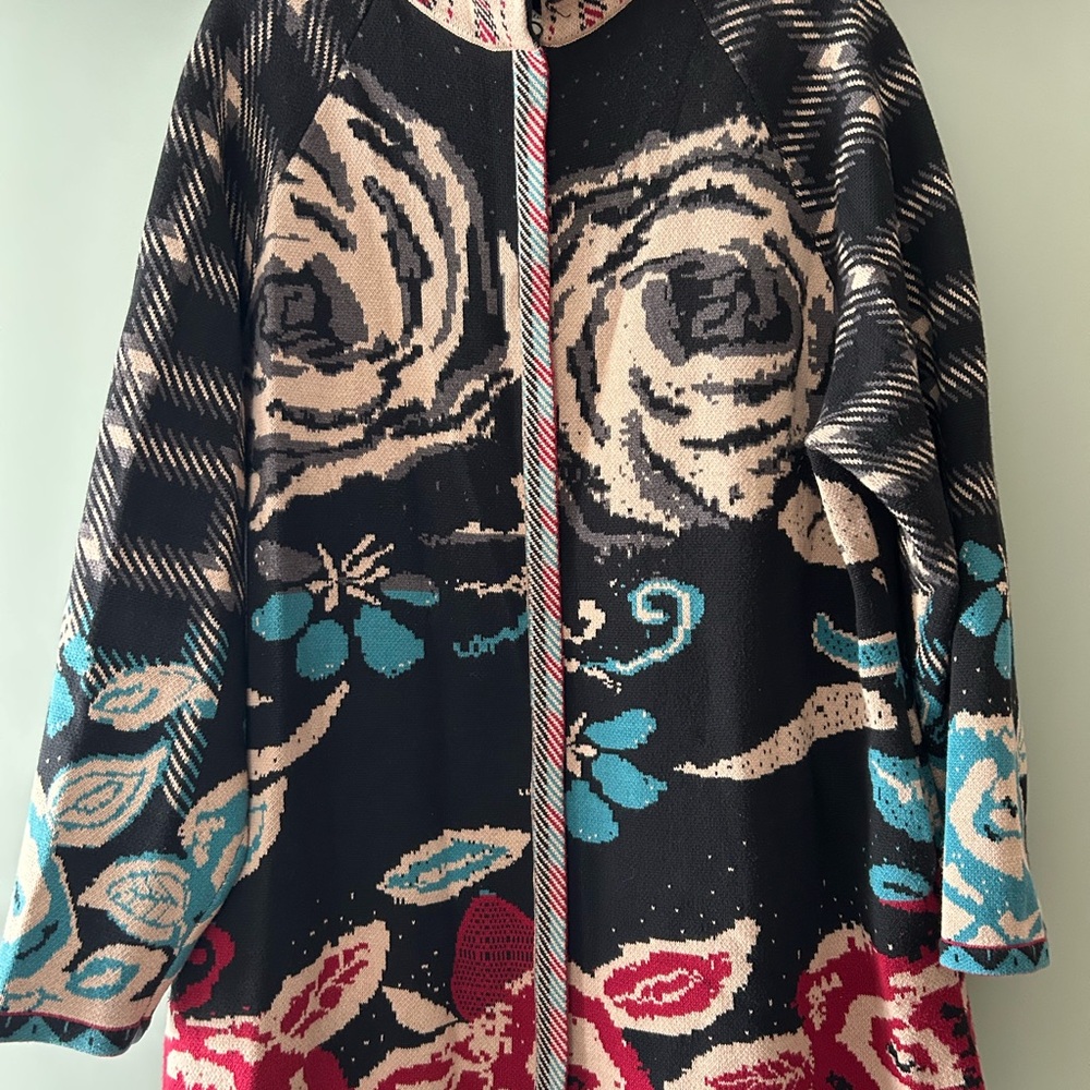 Nurture by Lamaze Black Floral Knit Coat